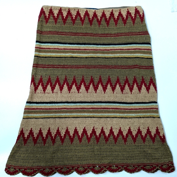 Vintage Ralph Lauren Sport Woven Chevron Multicolored Skirt - Picture 4 of 4